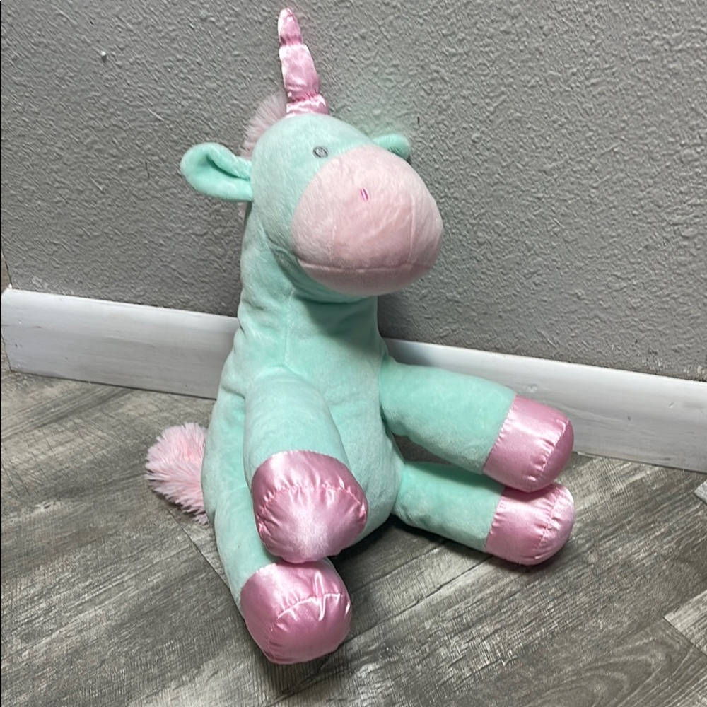 Mint Green and Pink Unicorn Kellytoy Plush Toy